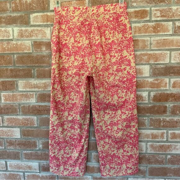 Lucy Paris Kinsey Pink Cream 100% Cotton Ankle Pants Women’s Small - Picture 6 of 11